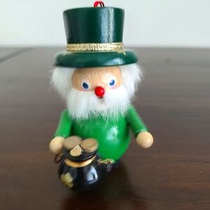 Vintage Steinbach Christmas Ornament Lucky Leprechaun German Wood